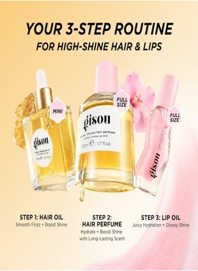 Gisou GISOU Honey Gloss Hydration Trio Set 78ml – Nourishing Hair & Lip Care  - Image 5
