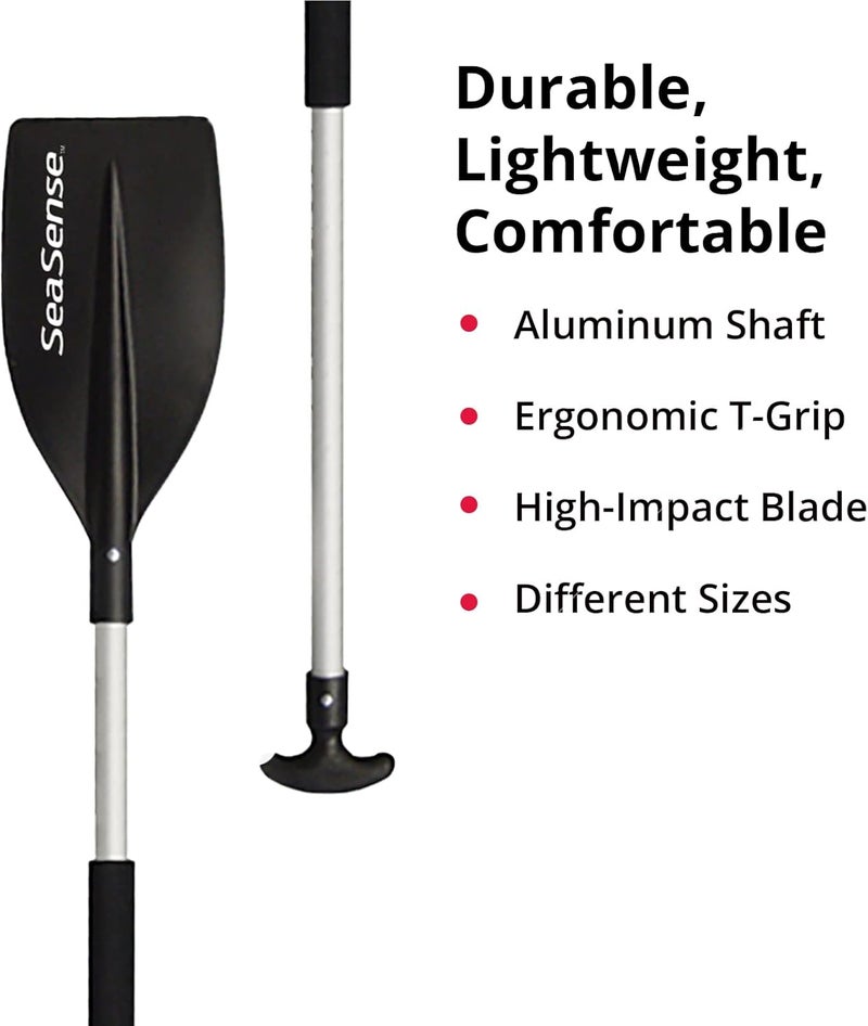 SeaSense Aluminum Kayak & Canoe Paddle - Aluminum Shaft, T-Grip, Polypropylene Blade - For Adults, Great for Recreational, Sport, Sea, Whitewater & Fishing Kayaking - Image 2