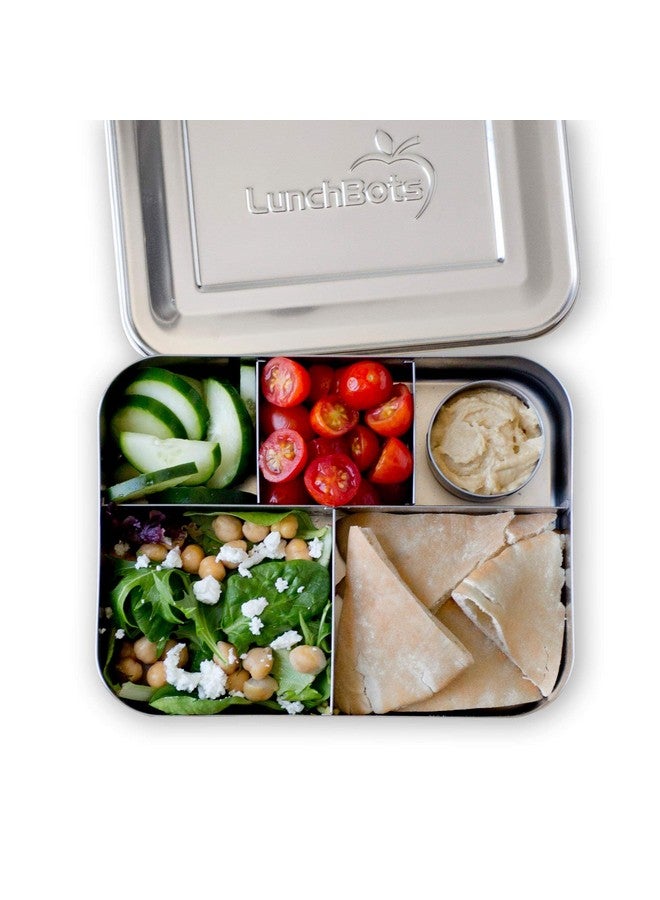 لانش بوتس حاوية غداء كبيرة من الفولاذ المقاوم للصدأ من LunchBots Cinco - تصميم بخمسة أقسام يحمل مجموعة متنوعة من الأطعمة - صندوق بينتو معدني - آمن للاستخدام في غسالة الأطباق - غطاء من الفولاذ المقاوم للصدأ - من الفولاذ المقاوم للصدأ - Image 5