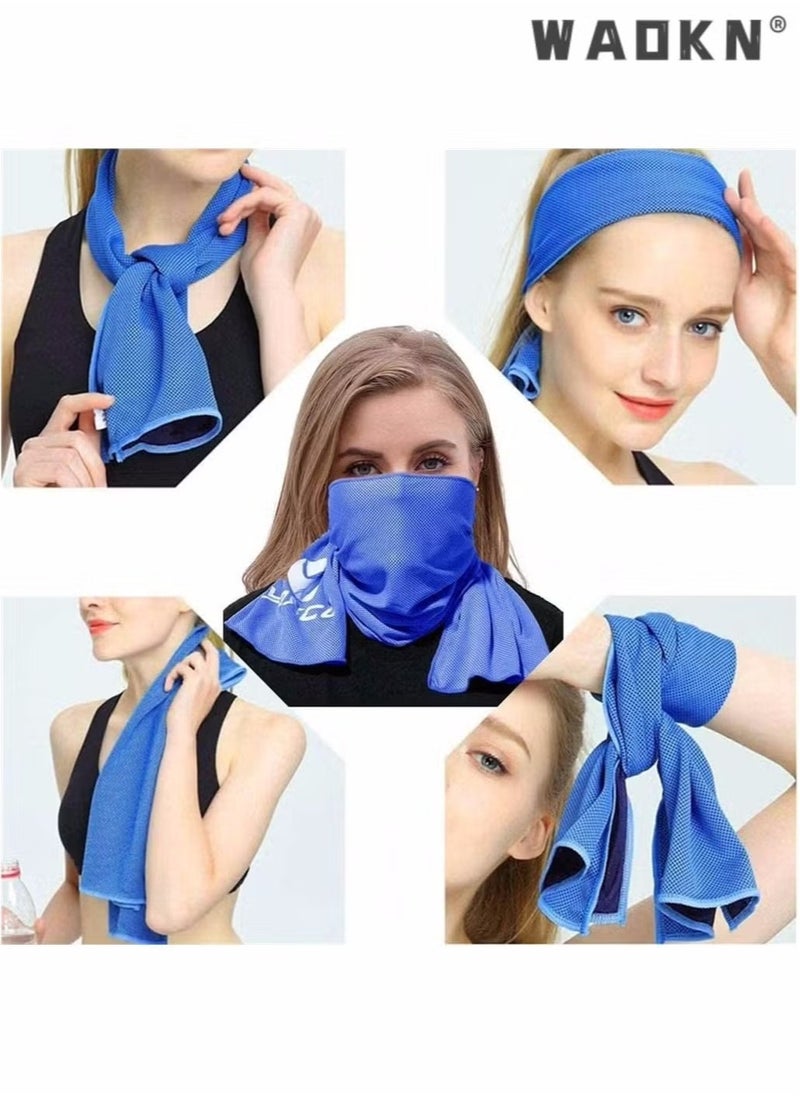 WAOKN Cooling Towels, 10 Pack Ice Towel, Mesh Cooling Towel, Soft Breathable Chilly Towel, Ice Towel for Neck, Microfiber Towel, for Yoga, Golf, Sport, Running, Gym, Workout, Camping, Fitness, 30 * 80 cm  - Image 2
