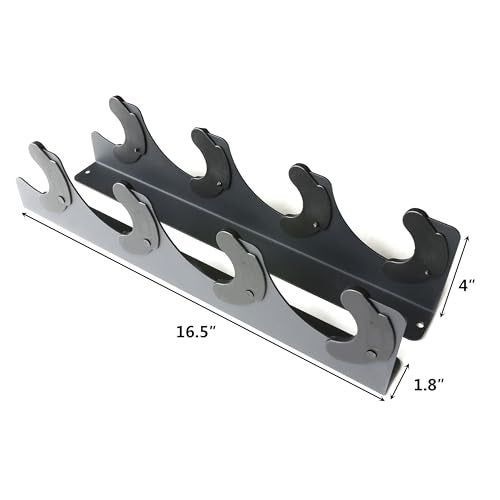 Tamisom Barbell Rack Single Hook Wall Mount Heavy Duty Vertical Barbell Holder Weight Bar Holder for Olympic Barbell, Curl bar, Commercial or Home Gym Accessory (4 bars) - Image 2