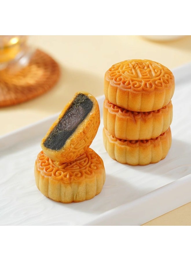 Generic Mini Fruit Moon Cake Five Kernel Strawberry Hami Melon Mixed Flavor Small Moon Cake Handmade Snack Food Breakfast-Specifications:(boxed) Five-nut Large Mooncakes 500g*2 Pieces-Color:Standard  - Image 3