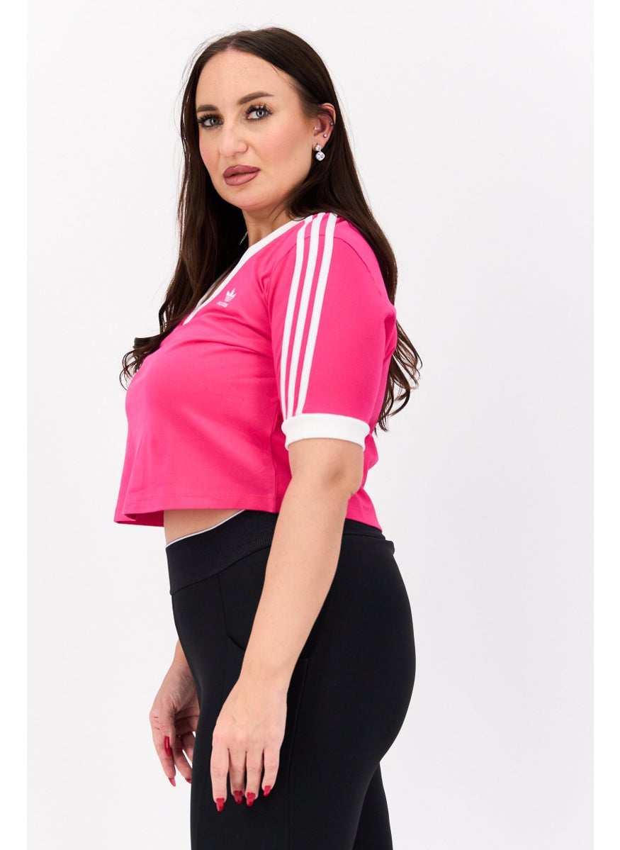 adidas Originals Women Plus Size Short Sleeve Training Top, Pink  - Image 2