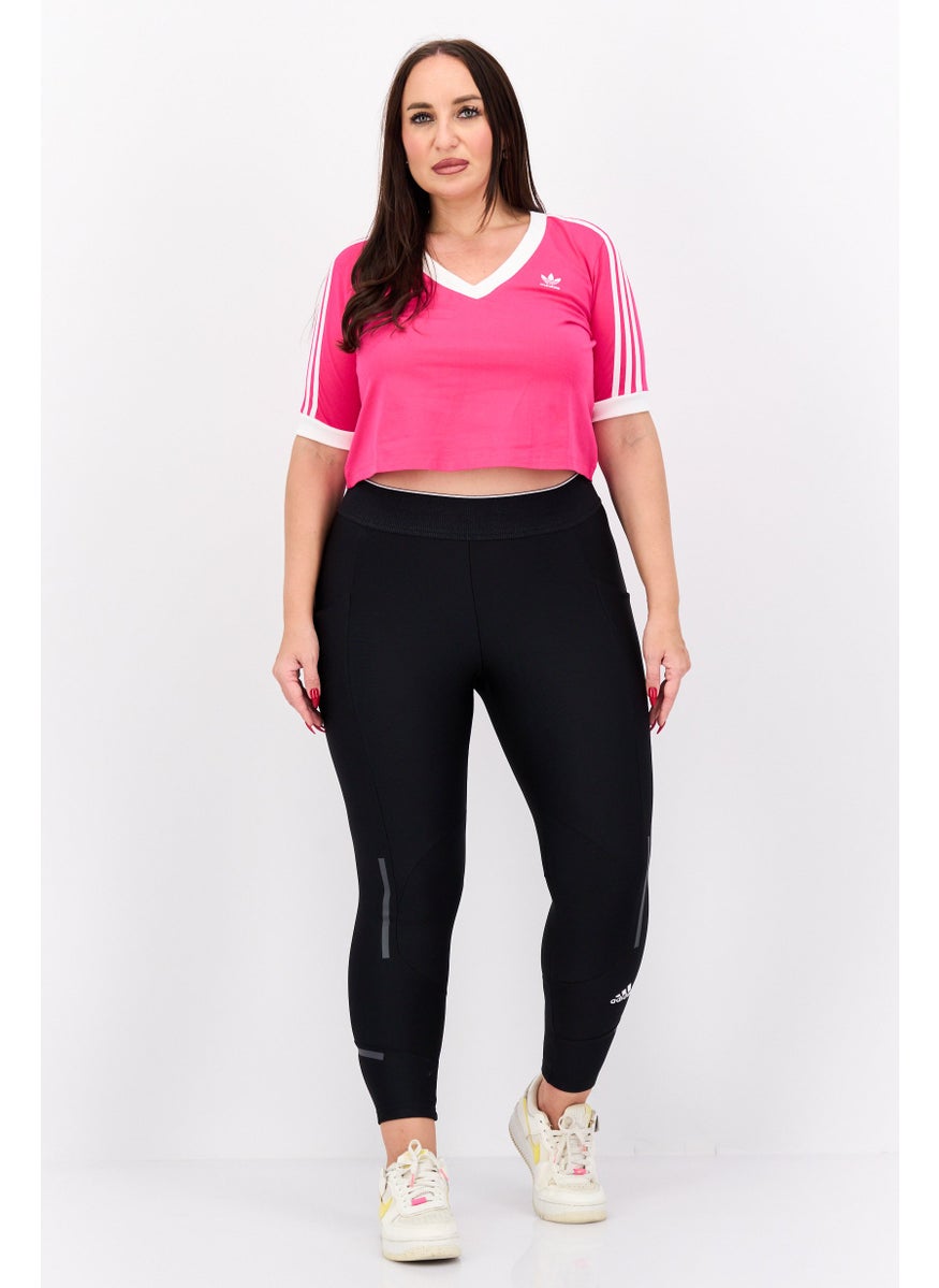 adidas Originals Women Plus Size Short Sleeve Training Top, Pink  - Image 4