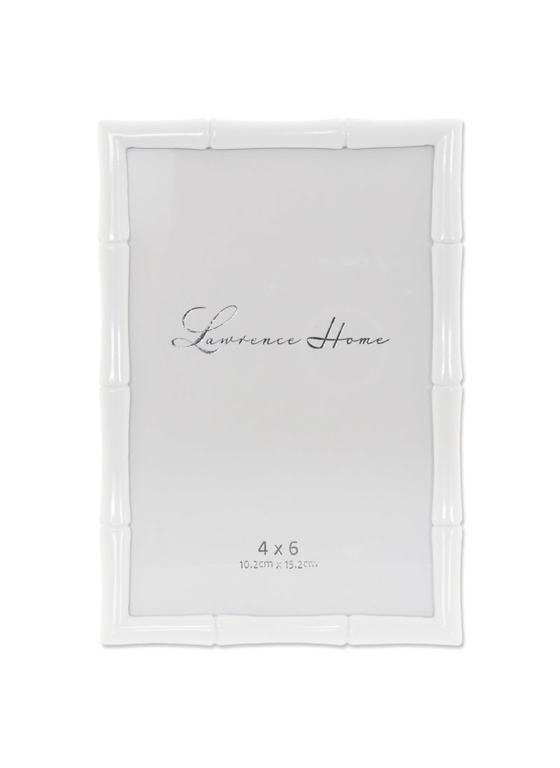 Lawrence Frames Lawrence Frames Cast Metal Frame - Bamboo Design  White  4x6  - Image 1