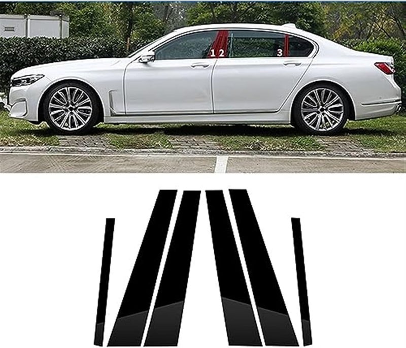 Wivplex Glossy Black Window Pillar Posts Trim Cover - Image 2