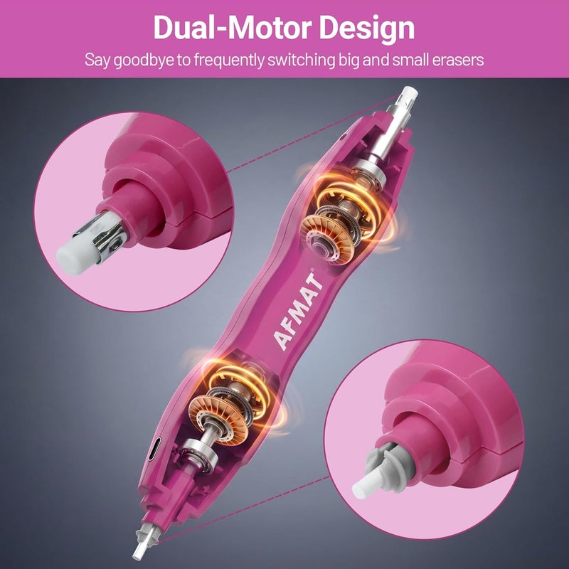 AFMAT Electric Eraser with 140 Refills, Rechargeable Pencil Erasers for Artists - Image 2