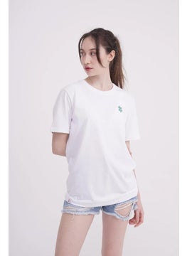 The Socks Company 23SCTS235U Puzzle Embroidered Crew Neck White Tshirt  - Image 1