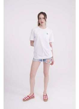 The Socks Company 23SCTS235U Puzzle Embroidered Crew Neck White Tshirt  - Image 2