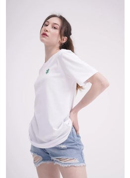 The Socks Company 23SCTS235U Puzzle Embroidered Crew Neck White Tshirt  - Image 4