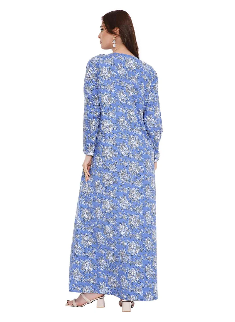 هانا آند سارا unique printed long sleeves arabic kaftan farasha jalabiya dresses