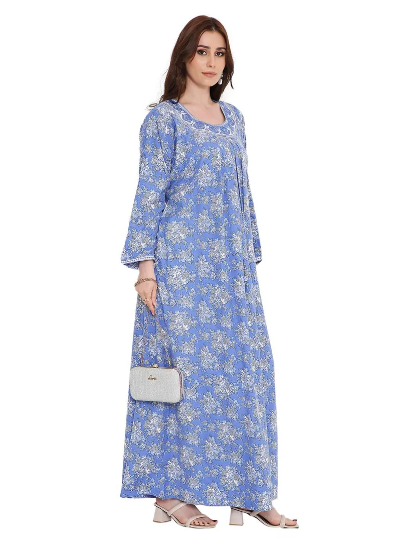 HANA & SARA unique printed long sleeves arabic kaftan farasha jalabiya dresses