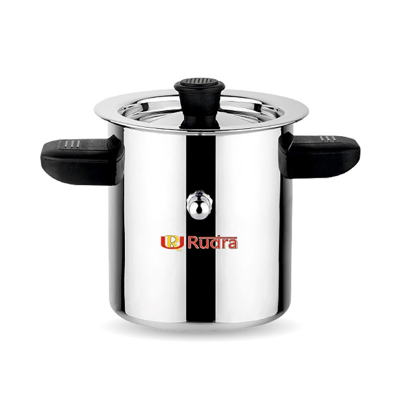Rudra Stainless Steel Long Milk BoilerCooker 1 LTR SpillProof Durable 202 SS Grade Induction Gas Compatible Perfect for Tea Coffee Milk More Sturdy Handle RustResistant - Image 1