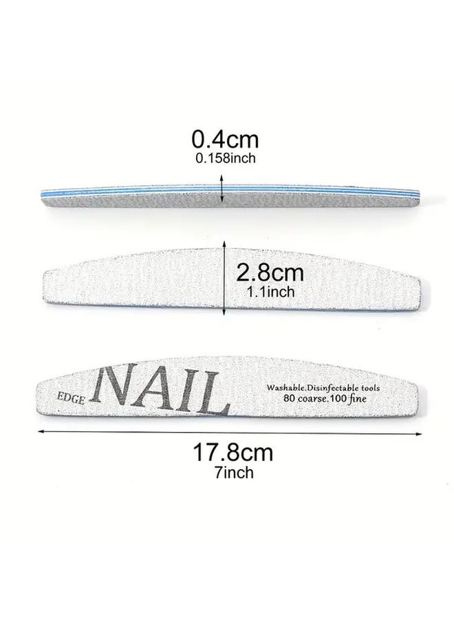 10 قطع من مبرد الأظافر الأرجواني مجموعة مبردات مزدوجة الجوانب 80 100 120 150 180 حبيبات - Image 5