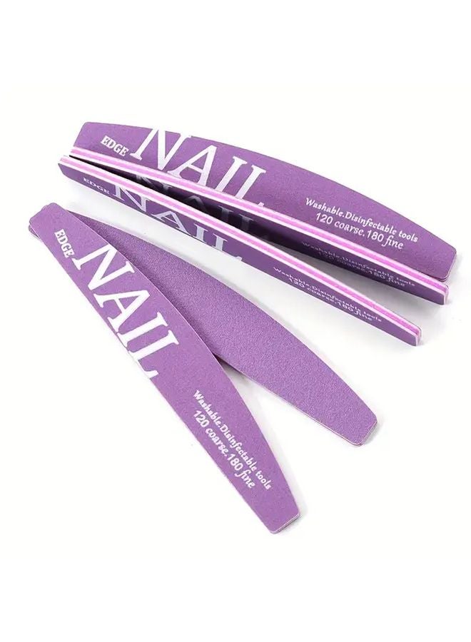 10 قطع من مبرد الأظافر الأرجواني مجموعة مبردات مزدوجة الجوانب 80 100 120 150 180 حبيبات - Image 4