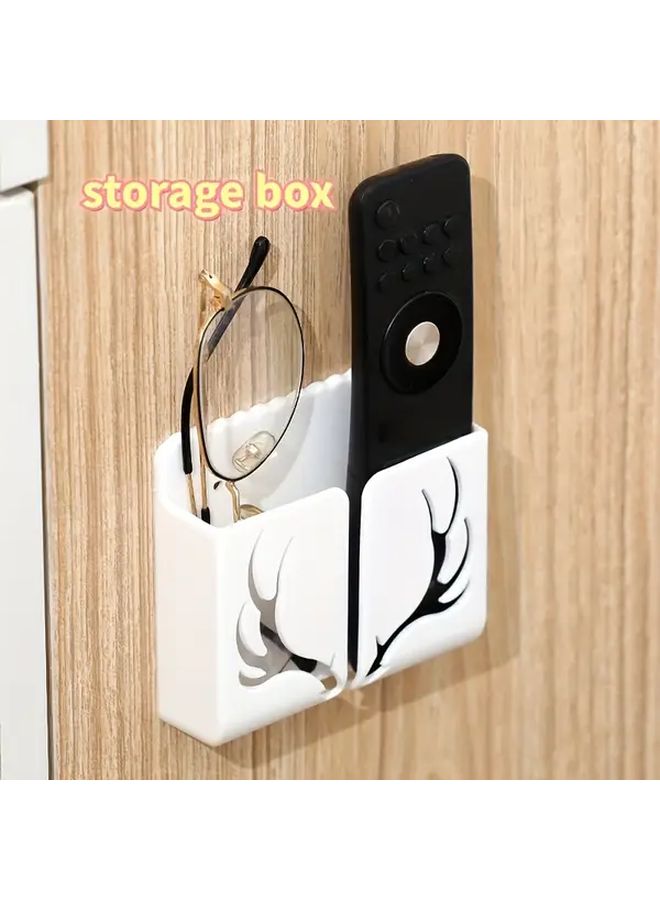 4pcs Deer Antler TV Remote Control Storage Box No Drill Wall Mounted Organizer For Bedroom Living Room Hanging Shelf With Space Saving Design For Keys - Image 4