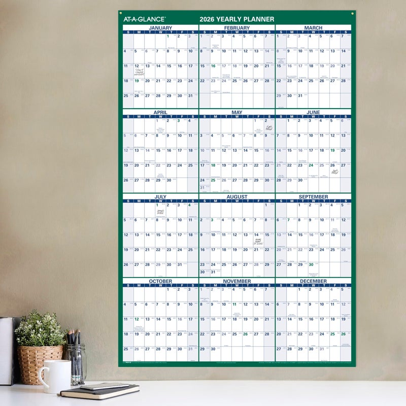 AT-A-GLANCE 2026 Erasable Calendar, Dry Erase Wall Planner, 32" x 48", Extra Large, Vertical, Reversible (PM3102826) - Image 3