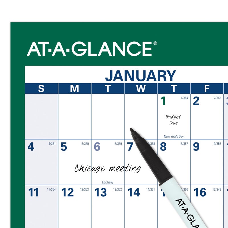 AT-A-GLANCE 2026 Erasable Calendar, Dry Erase Wall Planner, 32" x 48", Extra Large, Vertical, Reversible (PM3102826) - Image 5