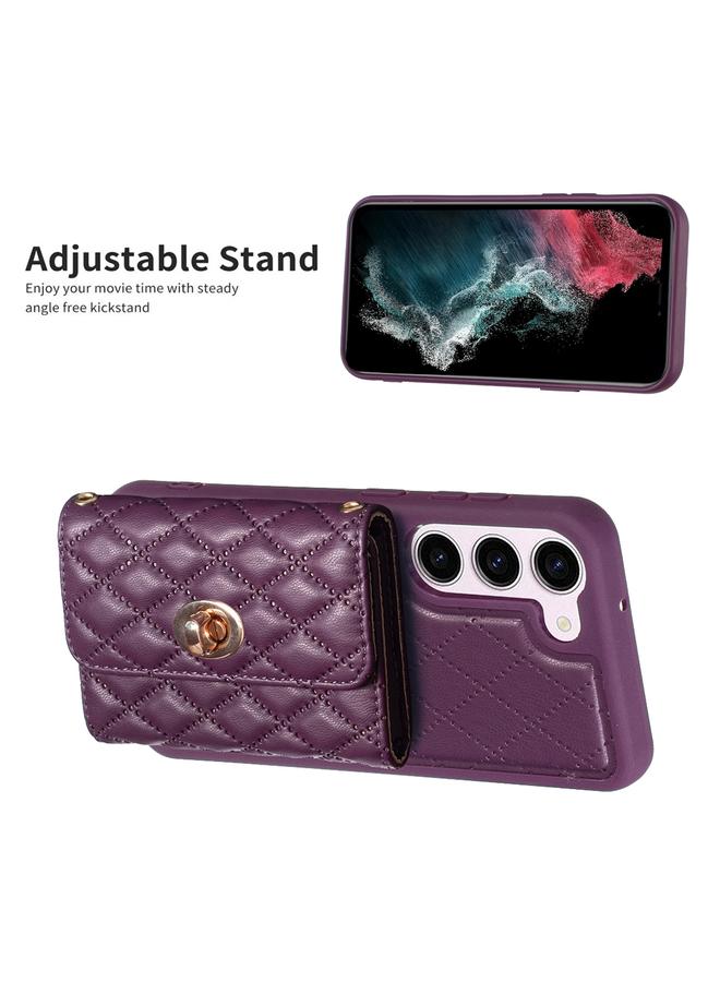 S-TOP Case For Samsung Galaxy S23 5G Horizontal Metal Buckle Wallet Rhombic Leather Phone Case - Image 5