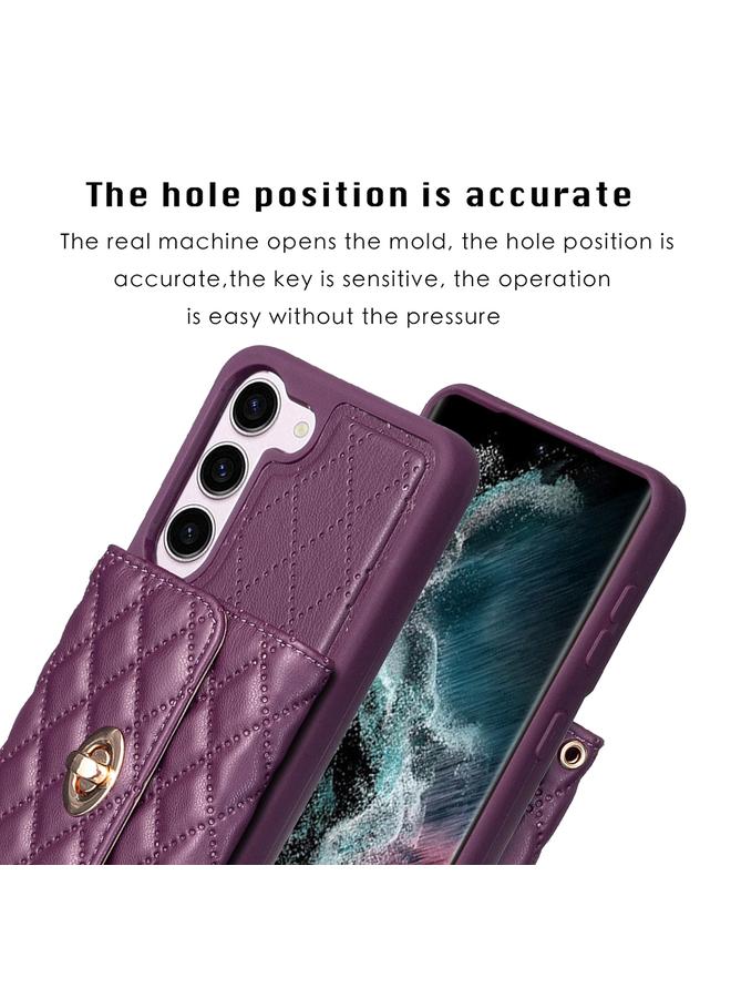 S-TOP Case For Samsung Galaxy S23 5G Horizontal Metal Buckle Wallet Rhombic Leather Phone Case - Image 3