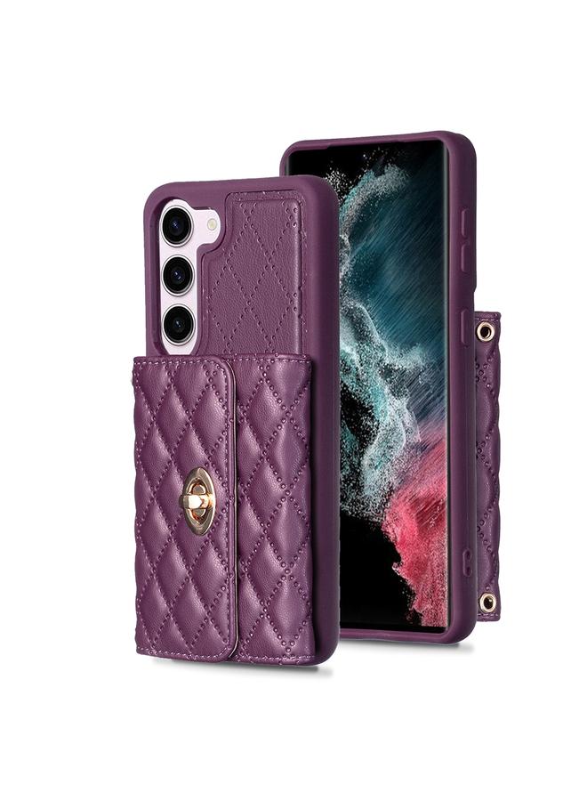 S-TOP Case For Samsung Galaxy S23 5G Horizontal Metal Buckle Wallet Rhombic Leather Phone Case - Image 1