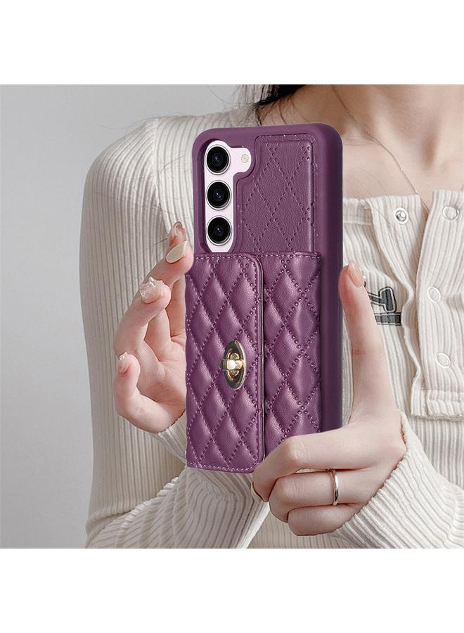 S-TOP Case For Samsung Galaxy S23 5G Horizontal Metal Buckle Wallet Rhombic Leather Phone Case - Image 2