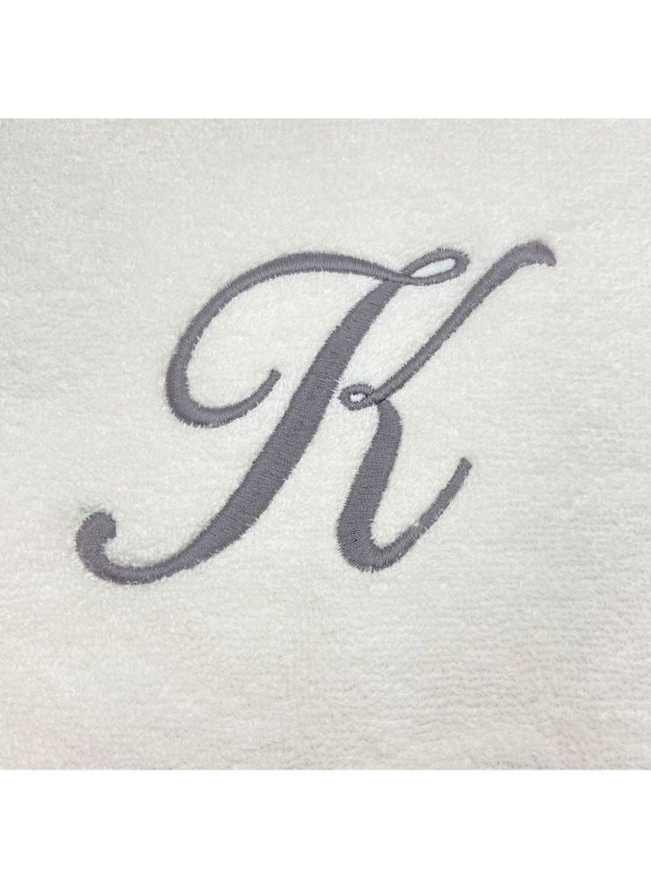 BYFT Embroidered For You (White) Luxury Monogrammed Towels (Set of 1 Hand & 1 Bath Towel) 100% Cotton, Highly Absorbent and Quick dry Bath Linen -600 Gsm (Silver Letter K) - Image 3