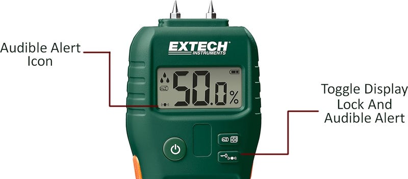 Extech MO55 Combination Pin Pinless Moisture Meter Accurate Non‑Invasive and Destructive Measurements for Restoration and Building Diagnostics - Image 5