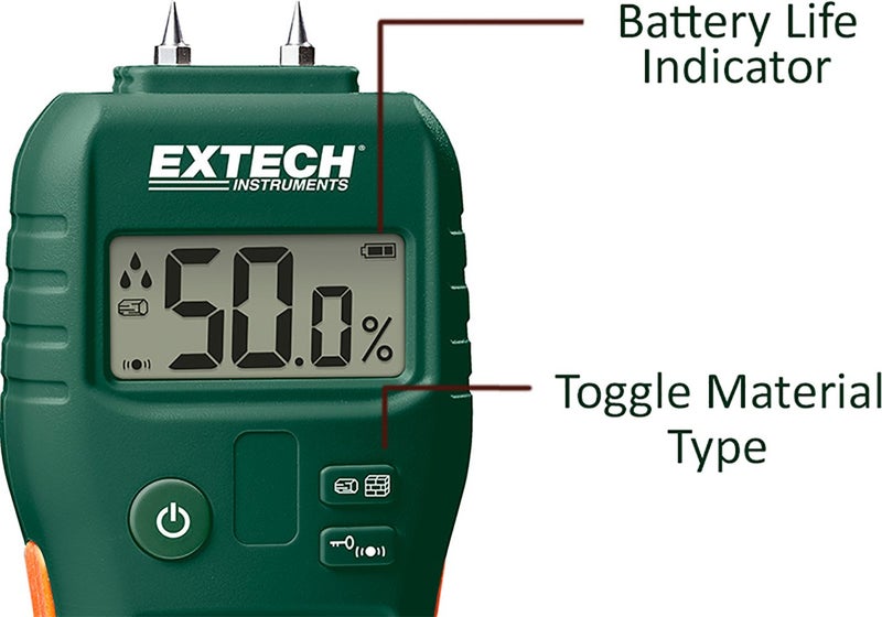 Extech MO55 Combination Pin Pinless Moisture Meter Accurate Non‑Invasive and Destructive Measurements for Restoration and Building Diagnostics - Image 4