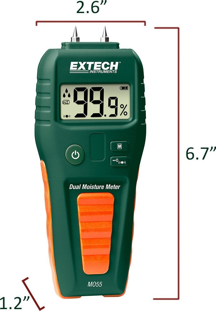 Extech MO55 Combination Pin Pinless Moisture Meter Accurate Non‑Invasive and Destructive Measurements for Restoration and Building Diagnostics - Image 1