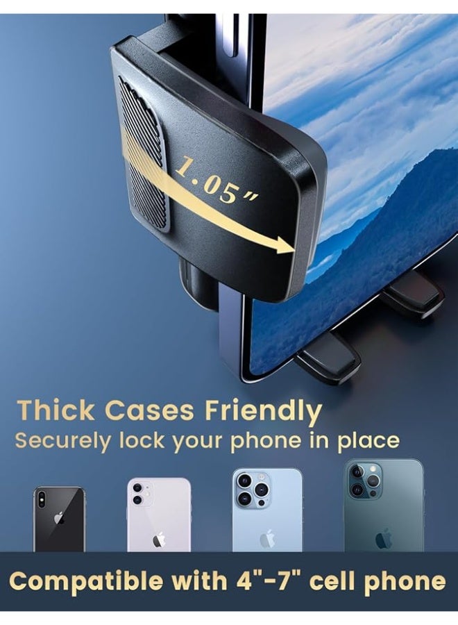 Car Phone Holder for Air Vent, Auto-Lock Phone Mount with Secure Hook Clip, One-Handed Operation, Universal Compatible with iPhone 15/16 Pro Max, Samsung S24/S23 Ultra, Large Phones 4.7-7.0 Inches - Image 3