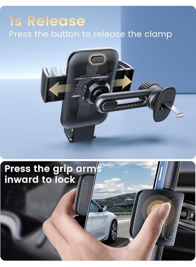 Car Phone Holder for Air Vent, Auto-Lock Phone Mount with Secure Hook Clip, One-Handed Operation, Universal Compatible with iPhone 15/16 Pro Max, Samsung S24/S23 Ultra, Large Phones 4.7-7.0 Inches - Image 5