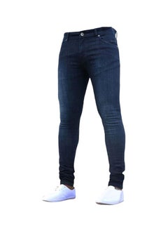 NIBEMINENT Solid Skinny Fit Jeans Dark Blue  - Image 1