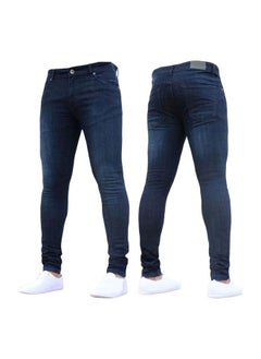 NIBEMINENT Solid Skinny Fit Jeans Dark Blue  - Image 2