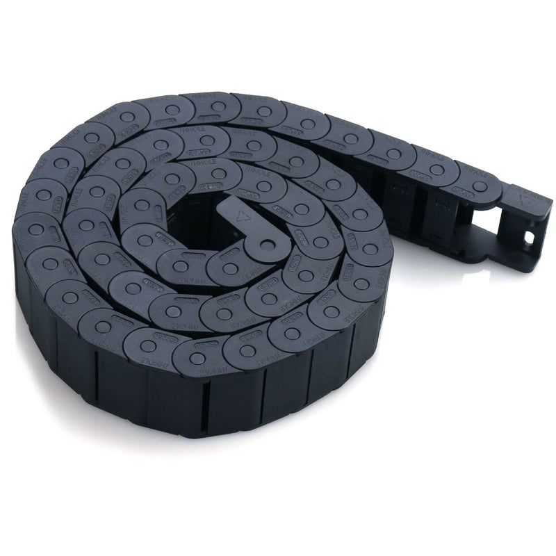 URBEST Black Plastic Flexible Nested Semi Closed Drag Chain Cable Wire Carrier 1M 15mm x 30mm for Electrical Machines - Image 1