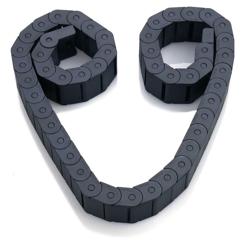 URBEST Black Plastic Flexible Nested Semi Closed Drag Chain Cable Wire Carrier 1M 15mm x 30mm for Electrical Machines - Image 4