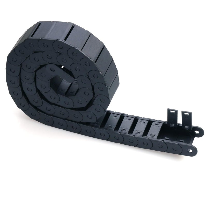 URBEST Black Plastic Flexible Nested Semi Closed Drag Chain Cable Wire Carrier 1M 15mm x 30mm for Electrical Machines - Image 2