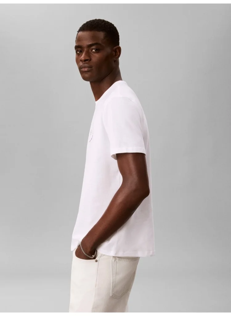 Calvin Klein Jeans Bright White Graphic Logo T-Shirt for Men | Best Price UAE