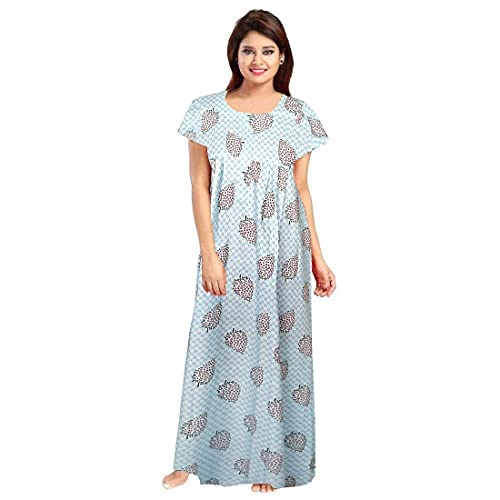 NEGLIGEE Women's Cotton Printed Maxi Nightgown Nighty for Women Ankle Length Night Dress - Pack of 4 (Free Size, Multicolor, Option 10) - Image 3