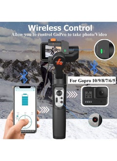 hohem iSteady Pro 4 3-Axis Gimbal Stabilizer for Gopro 11/10/9 8/7/6/5, for Osmo Action and Other Action Cameras - Support Bluetooth & Cable Control,IPX4 Splash Proof with Tripod 