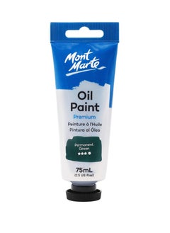 Mont Marte Premium Oil Paint 75ml Content Permanent Green  - Image 1