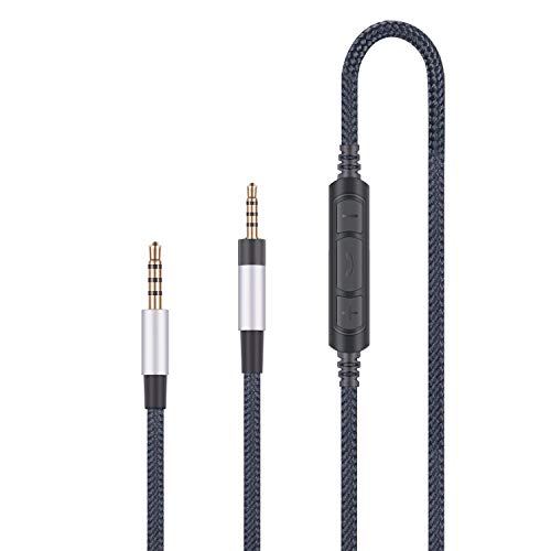 ABLET Audio Replacement Cable with in-Line Mic Remote Volume Control Compatible with Sennheiser PXC550, PXC480 Headphones, Audio Cord Compatible with Samsung Galaxy Huawei Android - Image 1