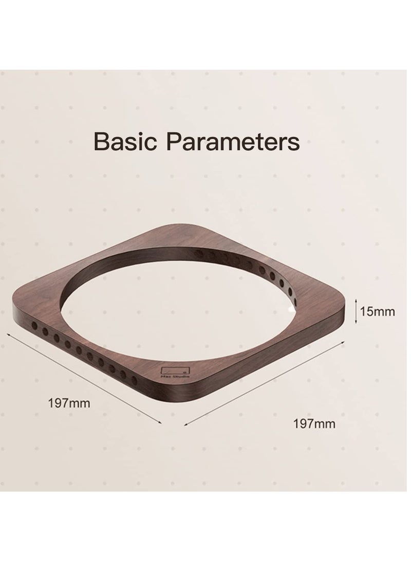 Excefore - Black Walnut Desktop Stand for Mac Mini And Mac Studio, Heat Dissipation And Dust Proof Base, Dustproof Cooling Heat Disspation Mount, for Mac Mini M1 M2 Host Accessories - Image 1