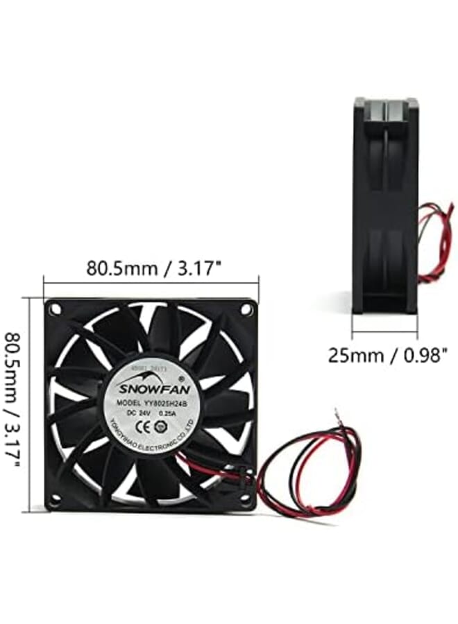24V Brushless Dc Cooling Fan 80X80X25Mm Mini Cooling Fan Long Life Sleeve Bearing Computer Case Cooling Fan 0.25A 1Pcs  - Image 2