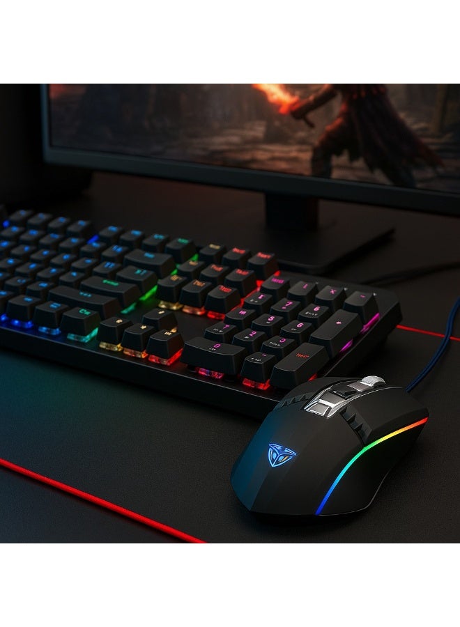 AULA AULA S22 Wired Gaming Mouse - 4-Color Backlit - Ultra-Fast Performance for a Professional Gaming Experience - USB Wired - Black - Image 2