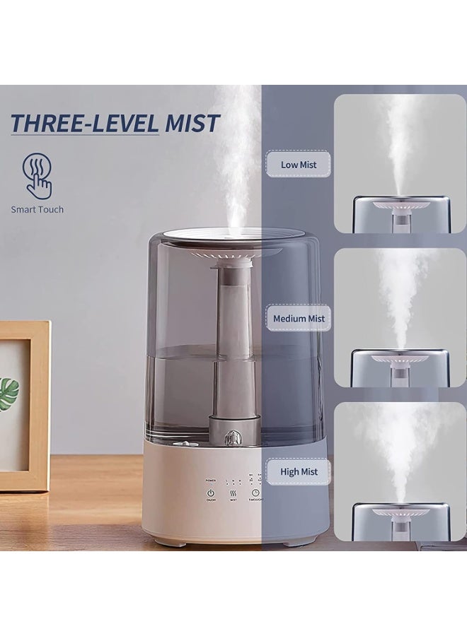 sulfar Air Humidifier, Top Filling 3.2L Cool Mist Ultrasonic Humidifier, 3 Mist Level, 8H Timer, Waterless Auto Shut-Off, Colorful Recycle Night Light, Humidifiers for Home & Office - Image 3