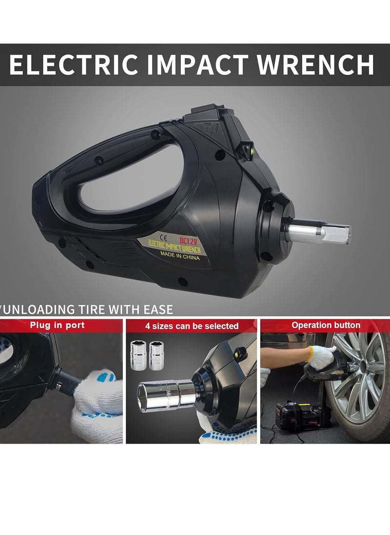 12V 5 ton car electro-hydraulic jack set with air pump multi-function 4 in 1 suitable for all car models