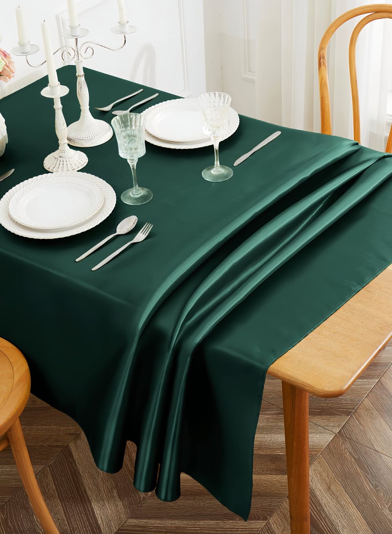 Eilimi Oil-proof rectangular tablecloth, solid color tablecloth, no stitching whole tablecloth, tablecloth suitable for catering events, dinner parties, weddings, buffet tables or home, washable tablecloth Dark green(1.45*1.8m/4.76 x 5.9ft) - Image 4