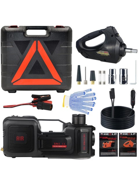 12V 5 ton car electro-hydraulic jack set with air pump multi-function 4 in 1 suitable for all car models
