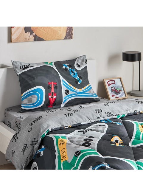 Tom 2-Piece Gearhead Cars Single Microfibre Comforter Set - 135x220 cm